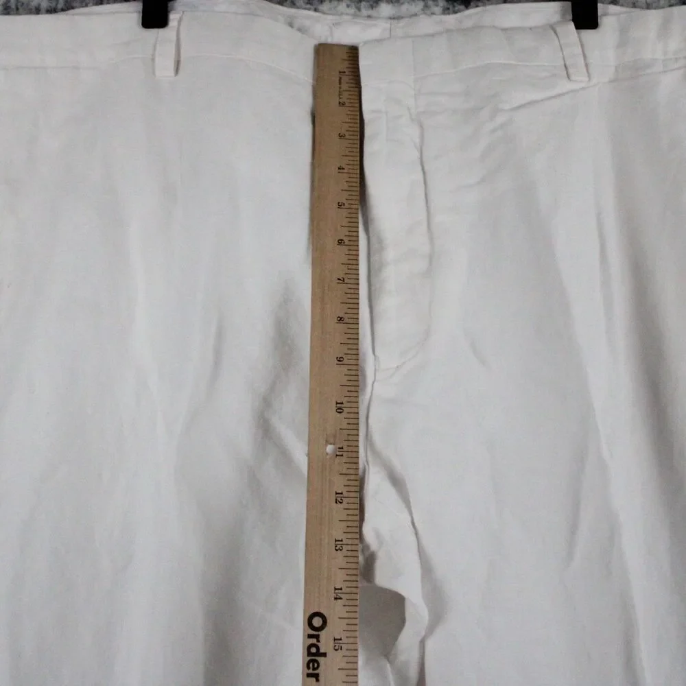 Murano Baird McNutt Linen Pants Mens 46 x 29 Alex Fit White Flat Front Trousers